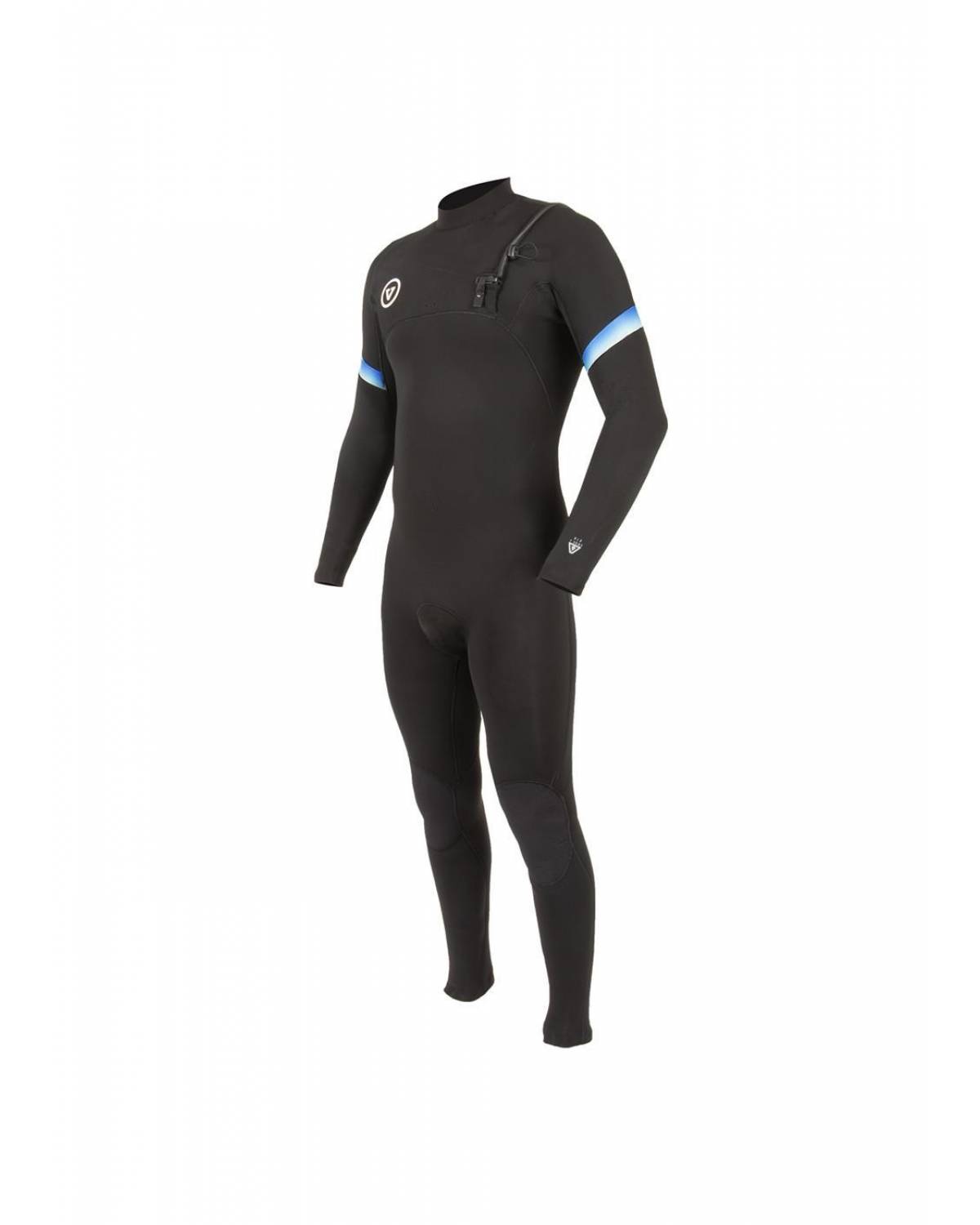 Vissla 7 Seas Raditude 4/3 Chest Zip Wetsuit - Black 2 front