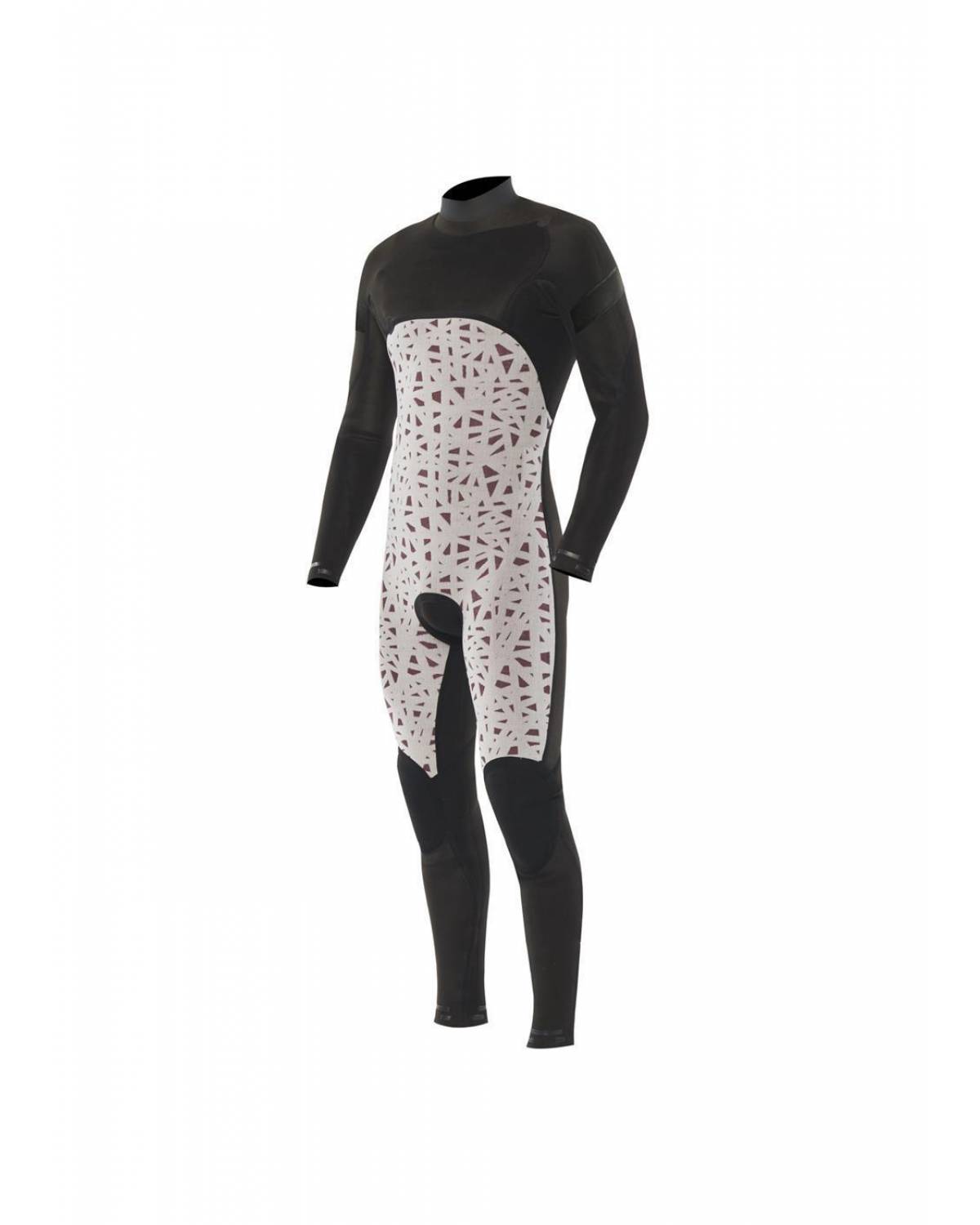 Vissla 7 Seas Raditude 4/3 Chest Zip Wetsuit - Black 2 lining front