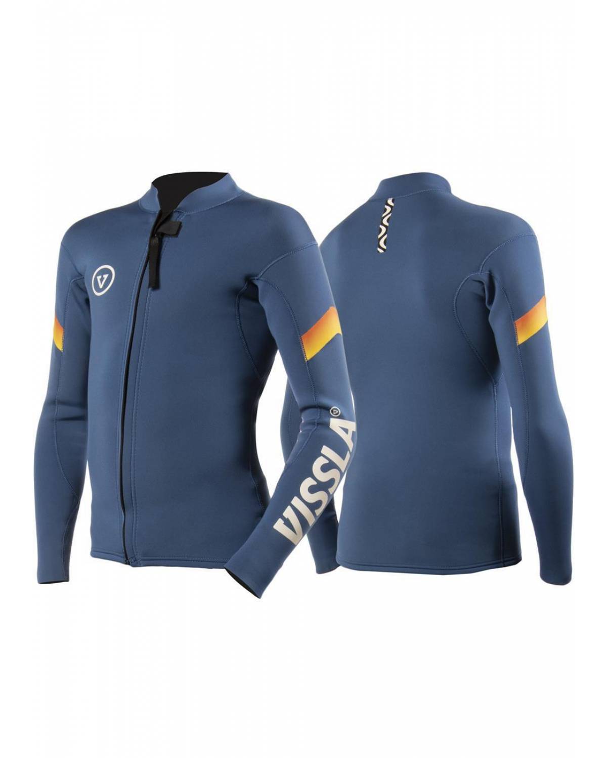 Vissla Boys 2mm 7 Seas Raditude Front Zip Jacket - Harbor Blue 