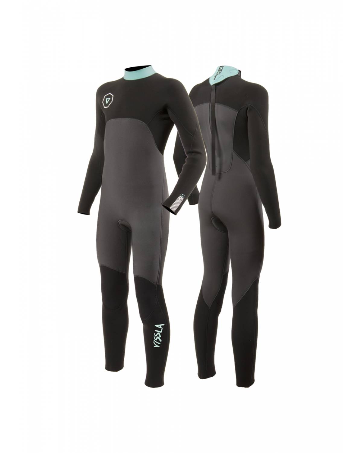 Vissla Boys 7 Seas 3/2 Back Zip Wetsuit - Phantom 1