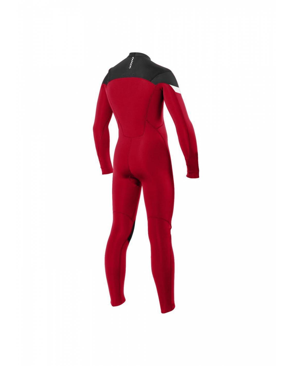 Vissla Boys 7 Seas Raditude 3/2 Chest Zip Wetsuit - Rusty Red back