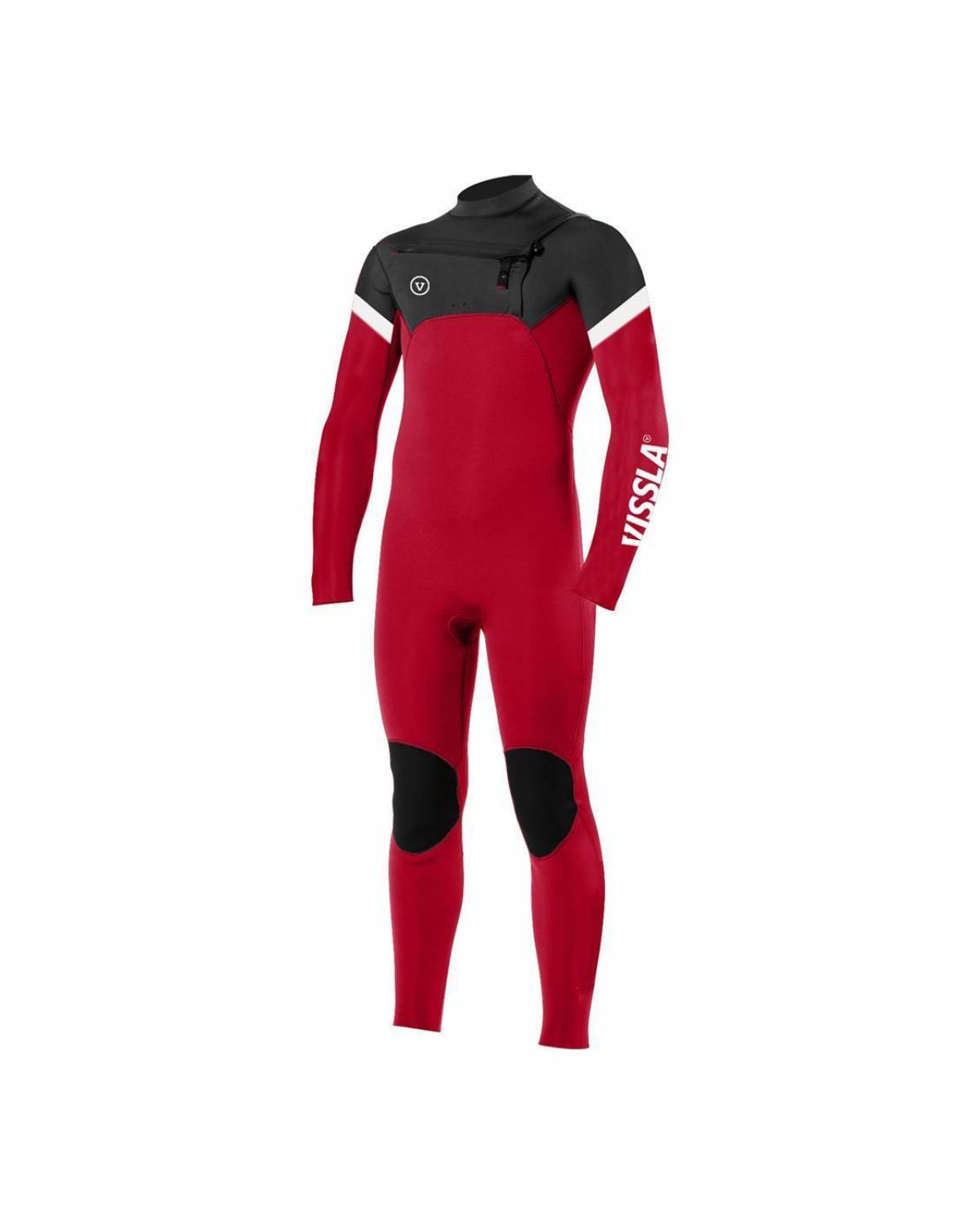 Vissla Boys 7 Seas Raditude 3/2 Chest Zip Wetsuit - Rusty Red front