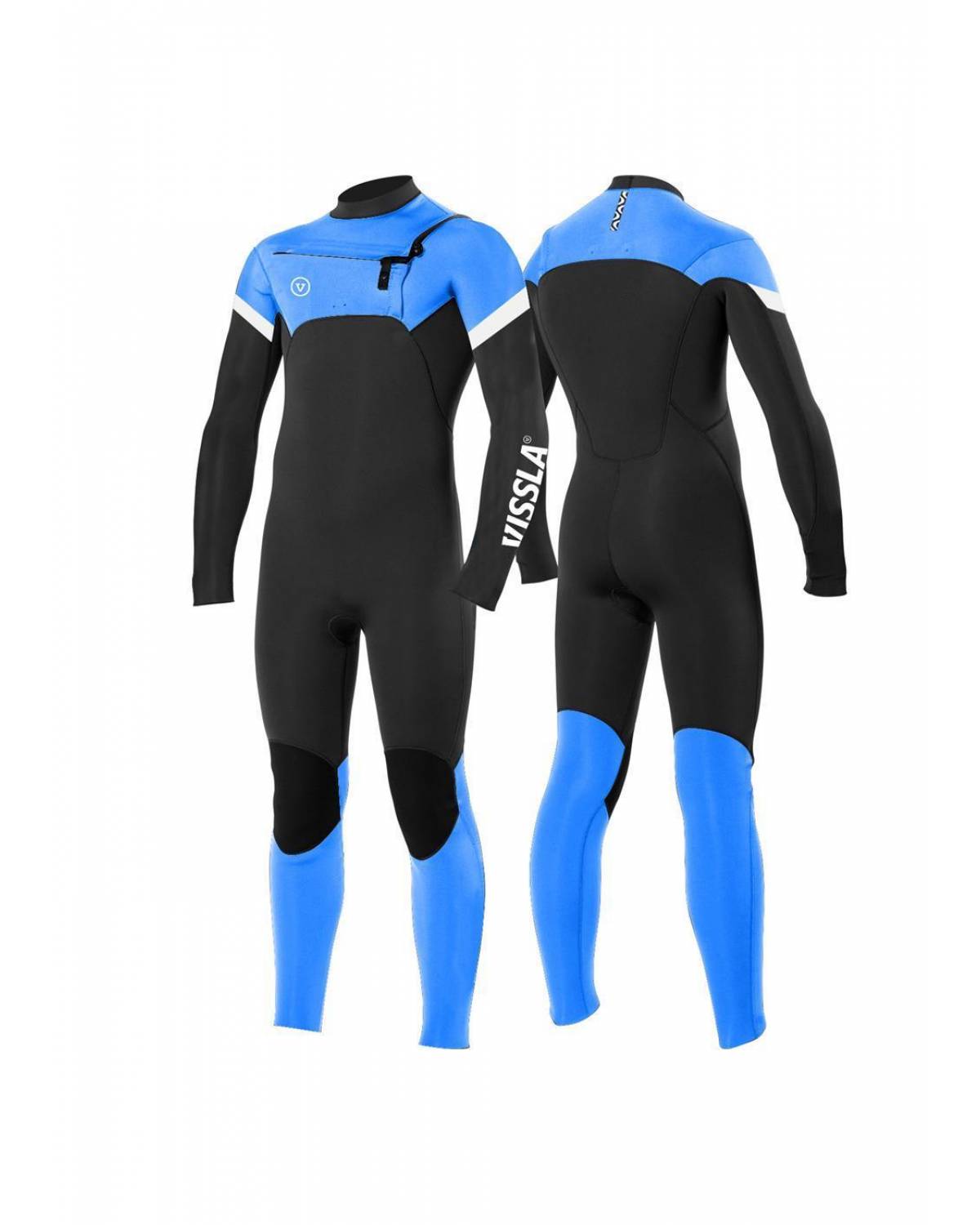Vissla Boys 7 Seas Raditude 3/2 Chest Zip Wetsuit - Super Blue 1