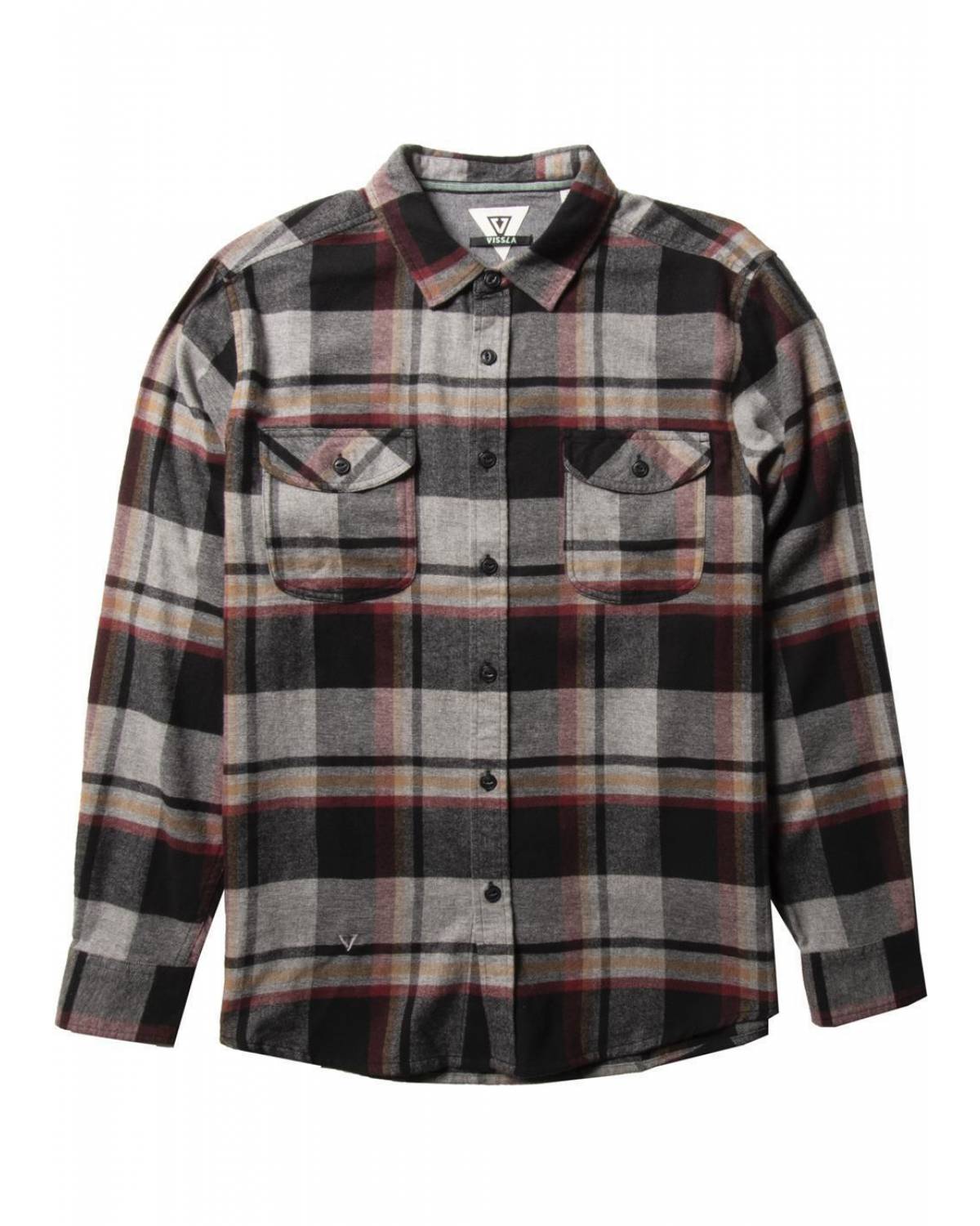 Central Coast Ls Flannel - Charcoal