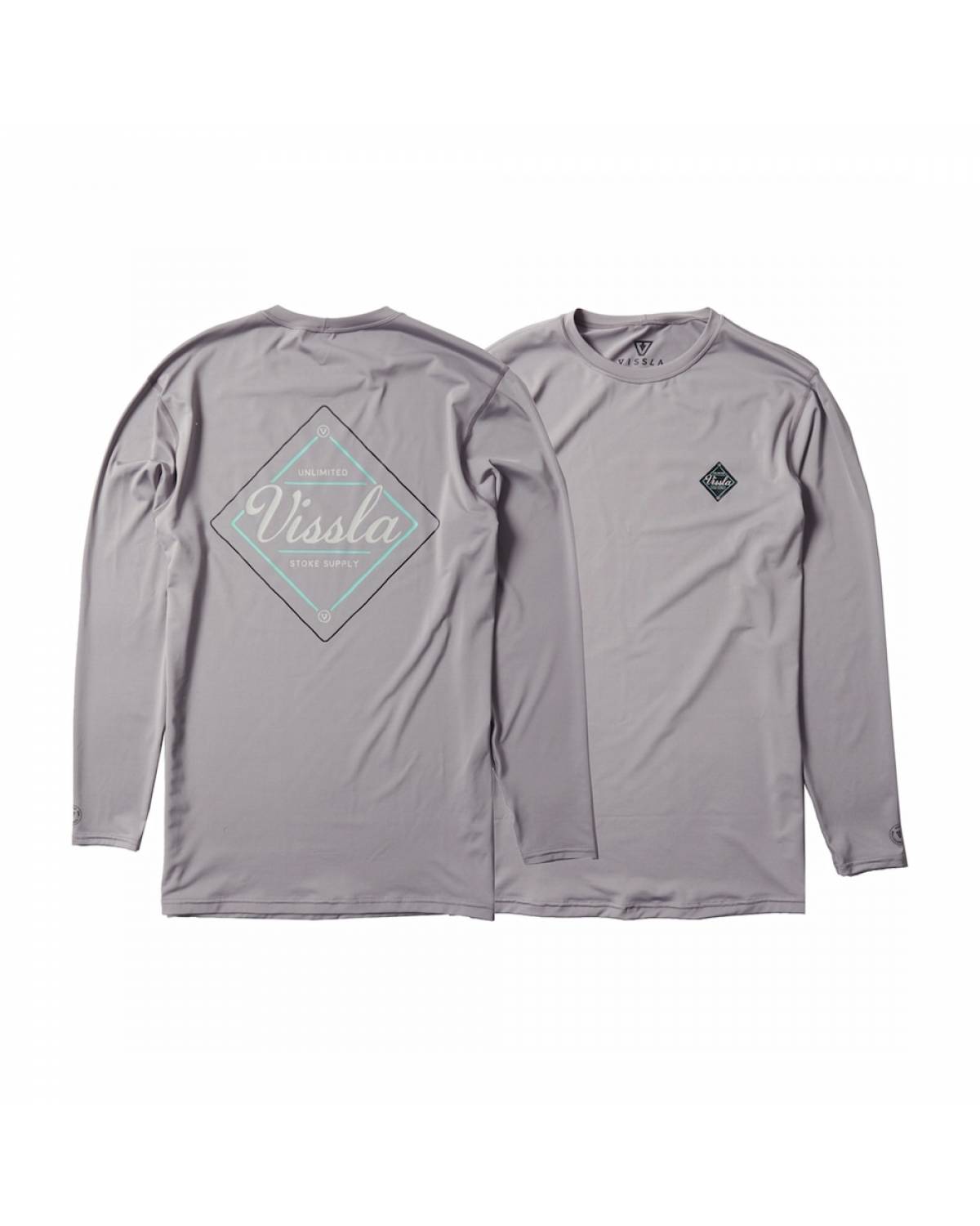Vissla Easy Seas Eco Long Sleeve Surf Tee - Grey