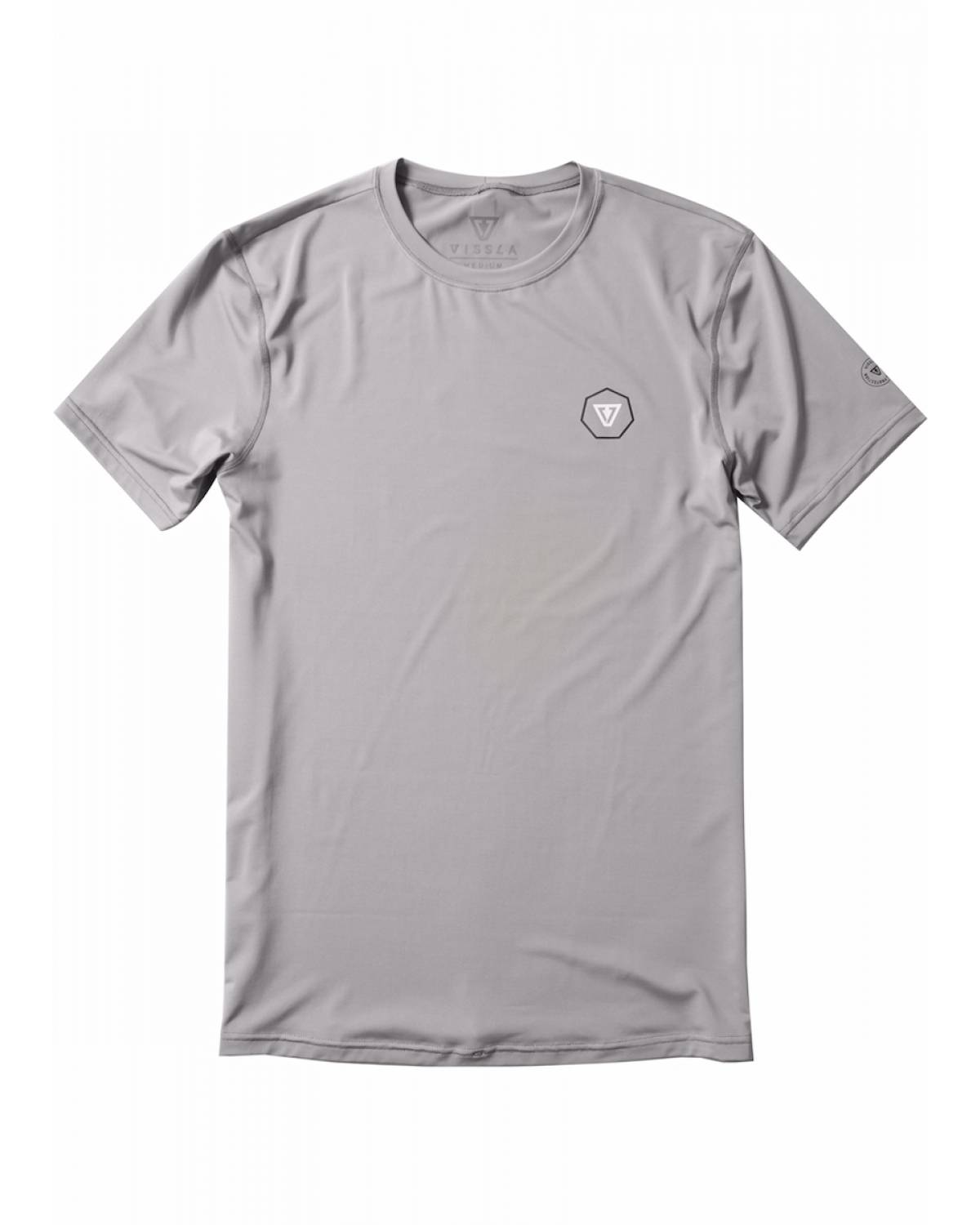 Vissla Easy Seas Eco Short Sleeve Surf Tee - Grey front