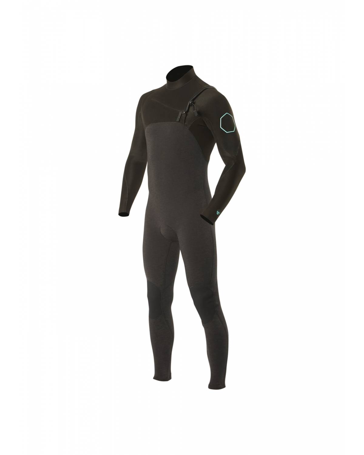 Vissla High Seas 3/2 Chest Zip - Black Heather - Front