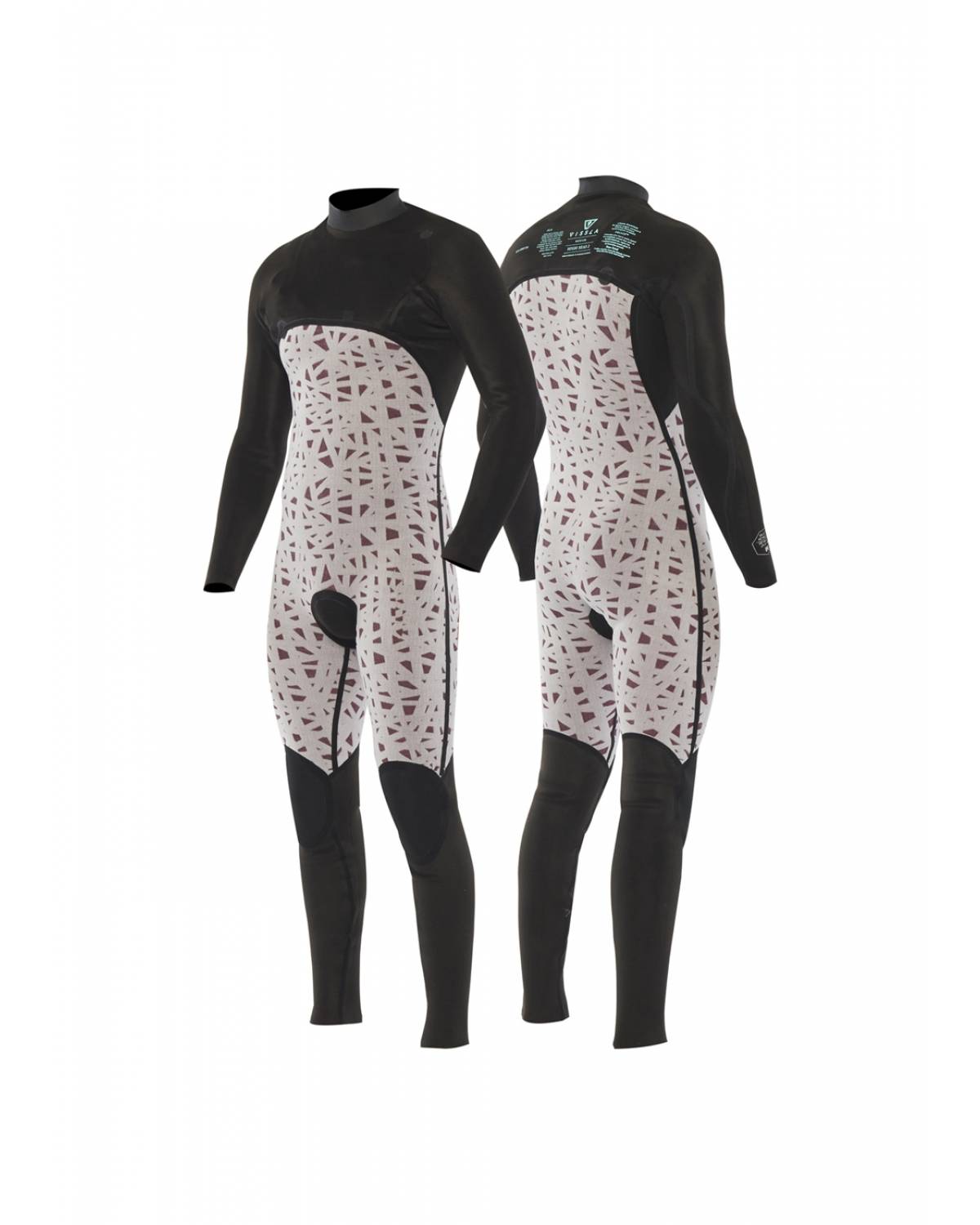 High Seas II 3/2 Chest Zip Wetsuit - Stealth interior 