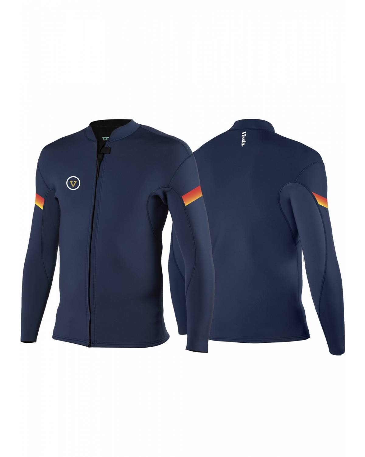 Vissla Raditude 2mm Front Zip Jacket - Night - Front and Back