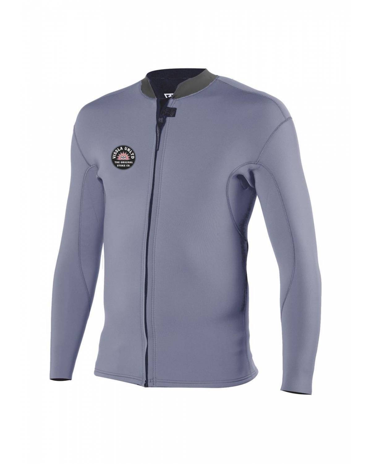 Vissla Solid Sets 2mm Front Zip Jacket - Dusty Lilac - Front