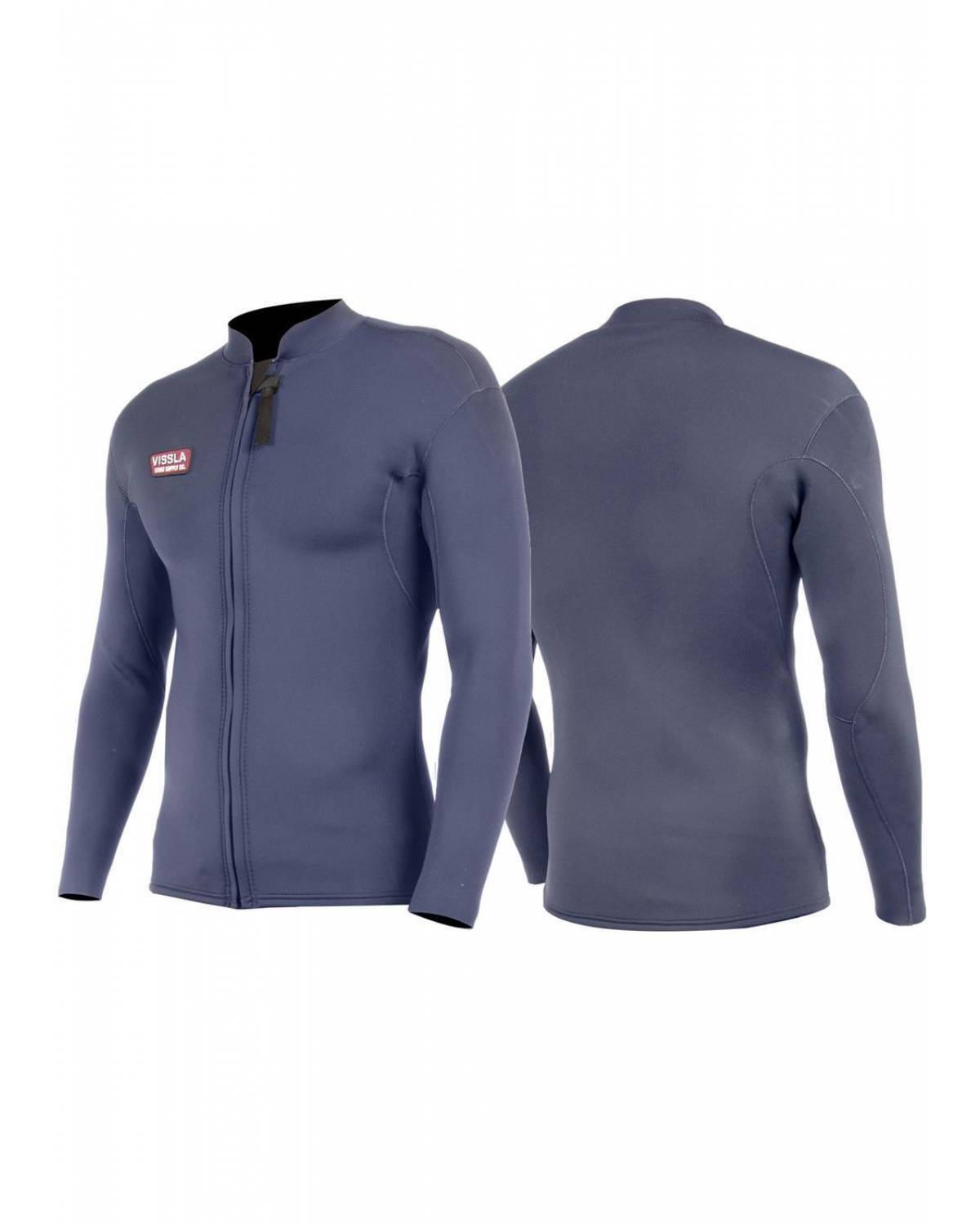 Vissla Solid Sets 2mm Front Zip Jacket - Dark Naval