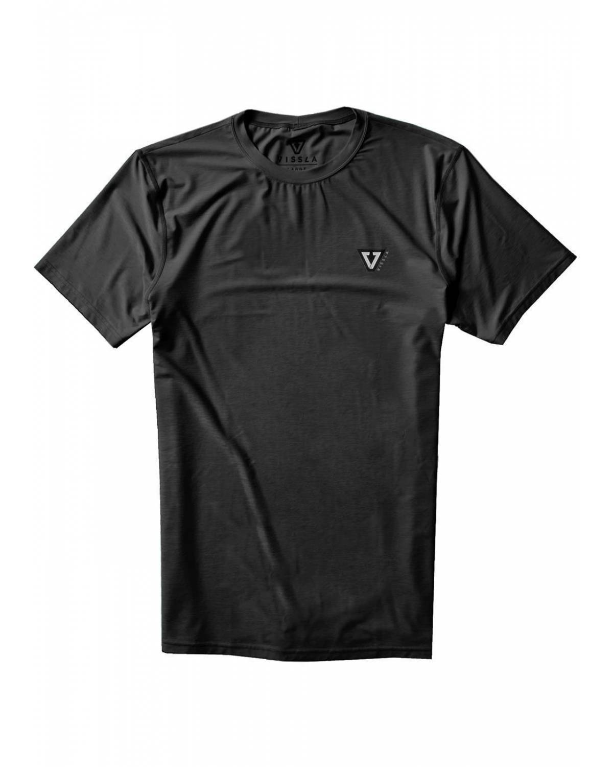 Vissla Twisted Eco Short Sleeve Surf Tee - Black Heather front