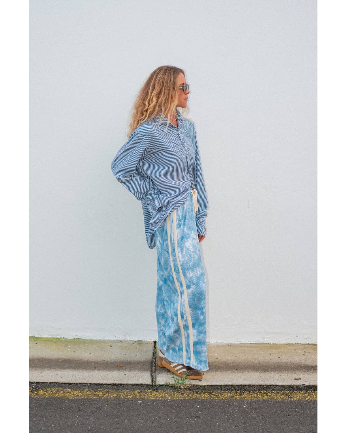 Waffle Lounge Pants in Cloud Tie Dye - Atmosea