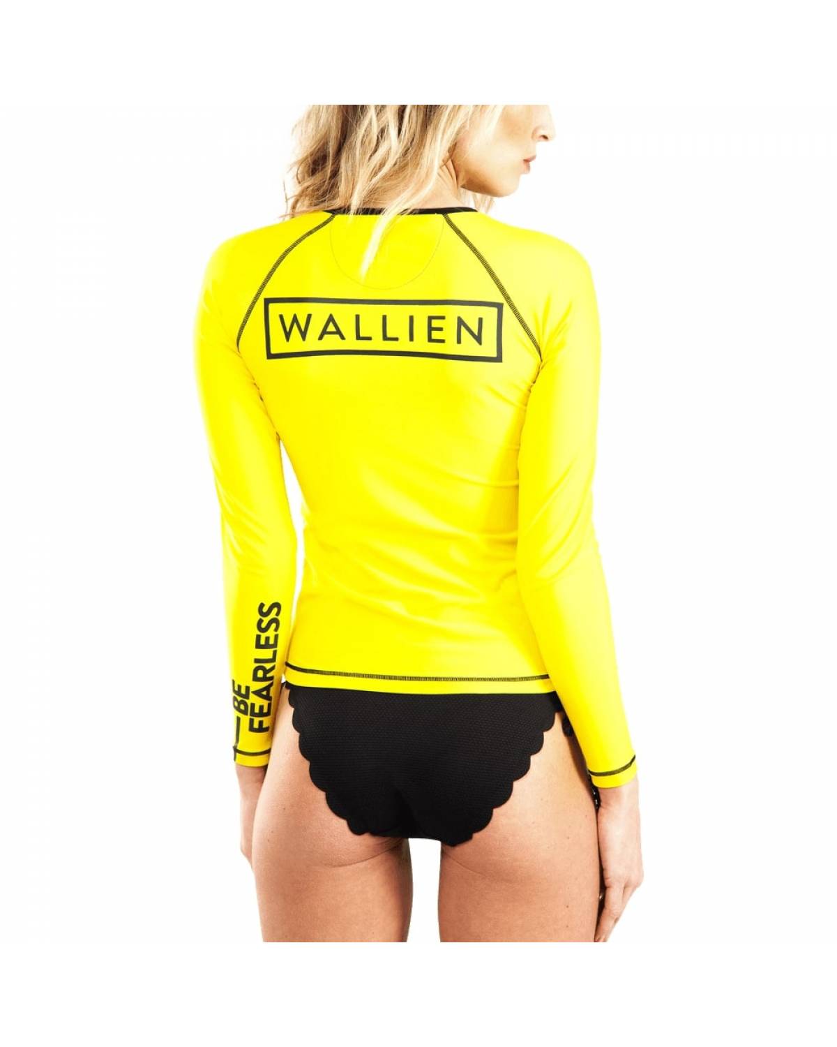 Wallien Rash Vest - Canary Yellow back worn