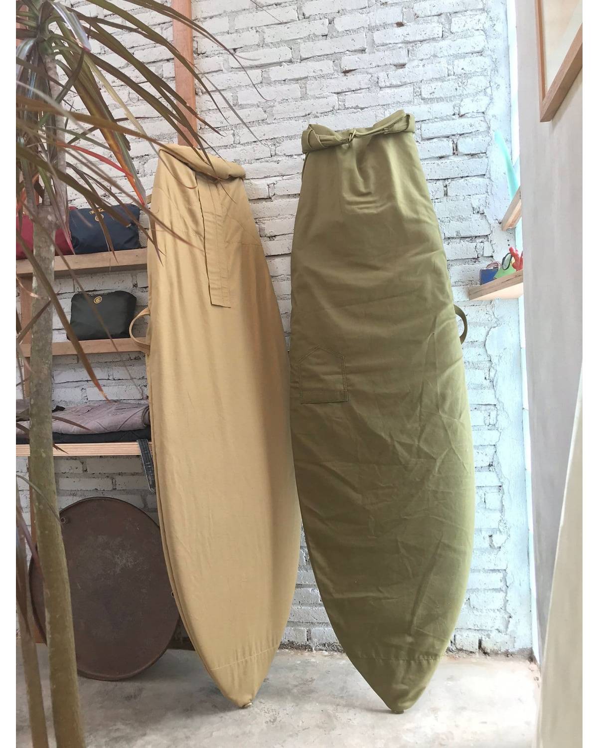 Roll-Bottom Canvas Surfboard Cover - Olive