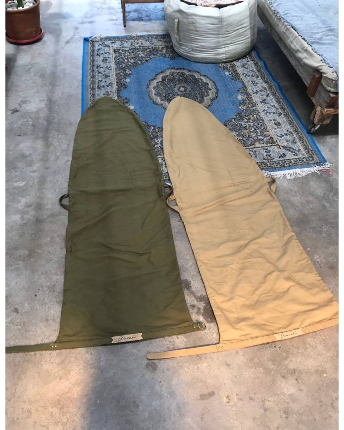 Roll-Bottom Canvas Surfboard Cover - Olive