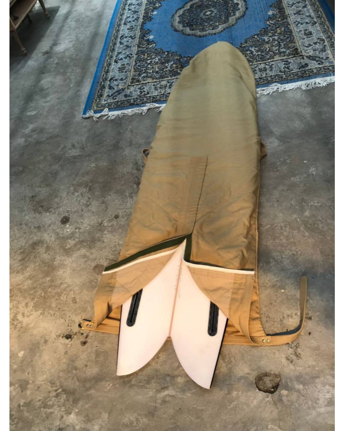 Roll-Bottom Canvas Surfboard Cover - Olive