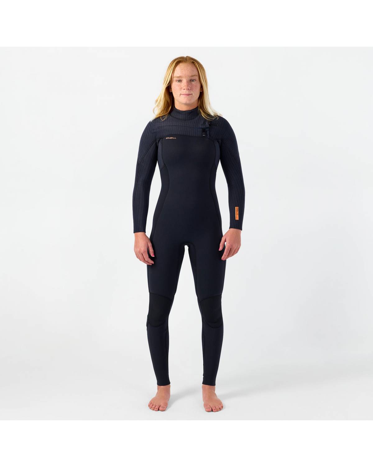 Womens HyperFreak 3/2+ Steamer Chest Zip Wetsuit - Black