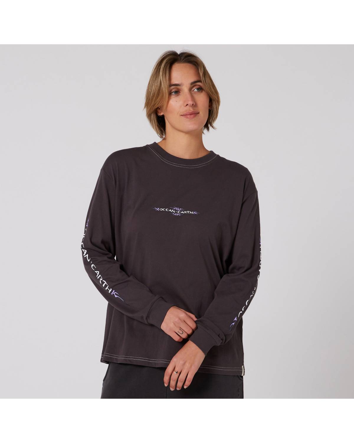 Womens Tribal LS Tee - Black 
