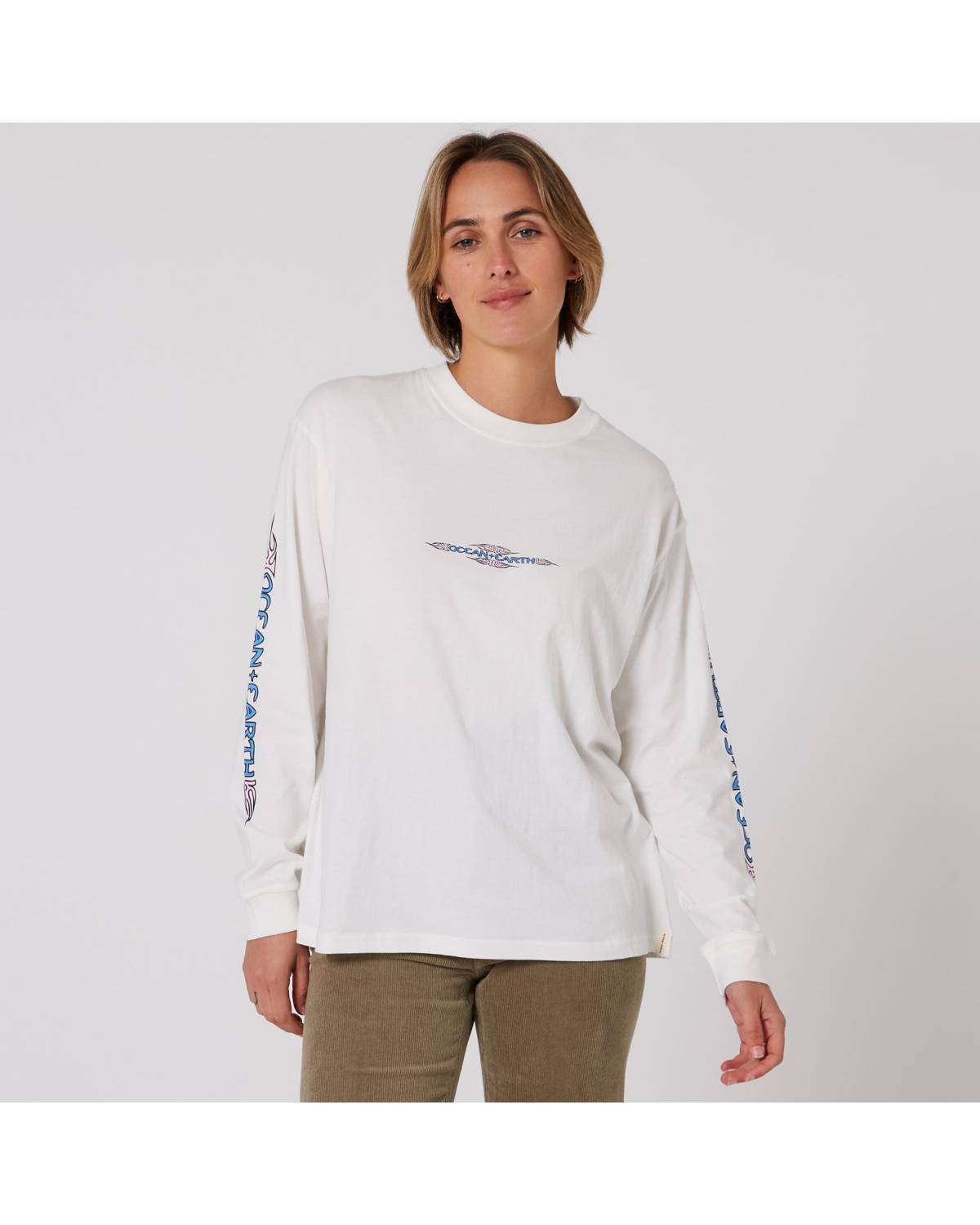 Womens Tribal LS Tee - Off White