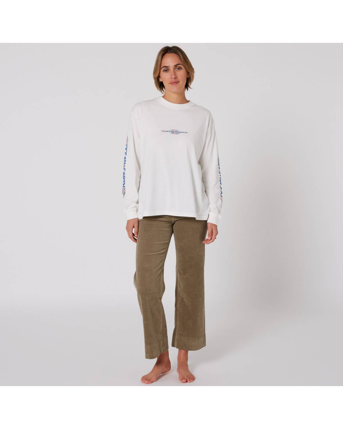 Womens Tribal LS Tee - Off White