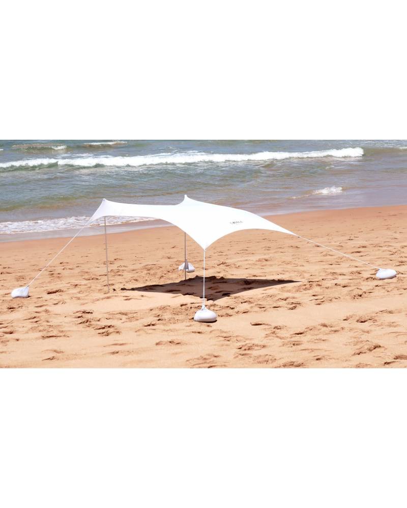 Family Size Wave Break Beach Tent - Light Grey 