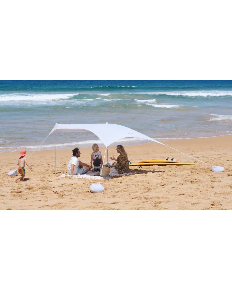 Family Size Wave Break Beach Tent - Light Grey 