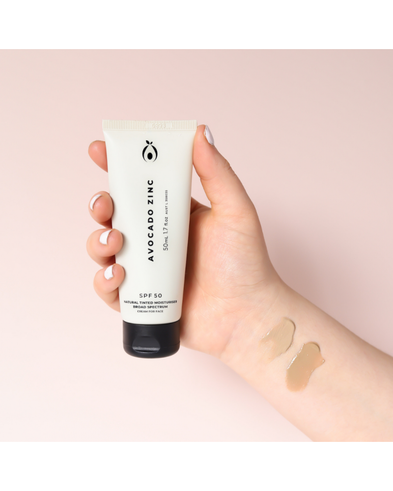 Avocado Zinc SPF 50 Natural Tinted Moisturiser - Light/Medium