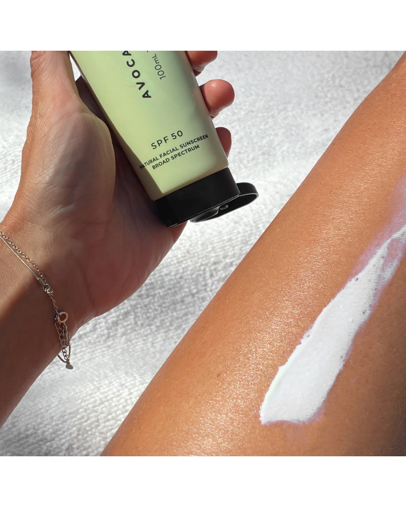 Avocado Zinc SPF 50 Natural Physical Sunscreen application