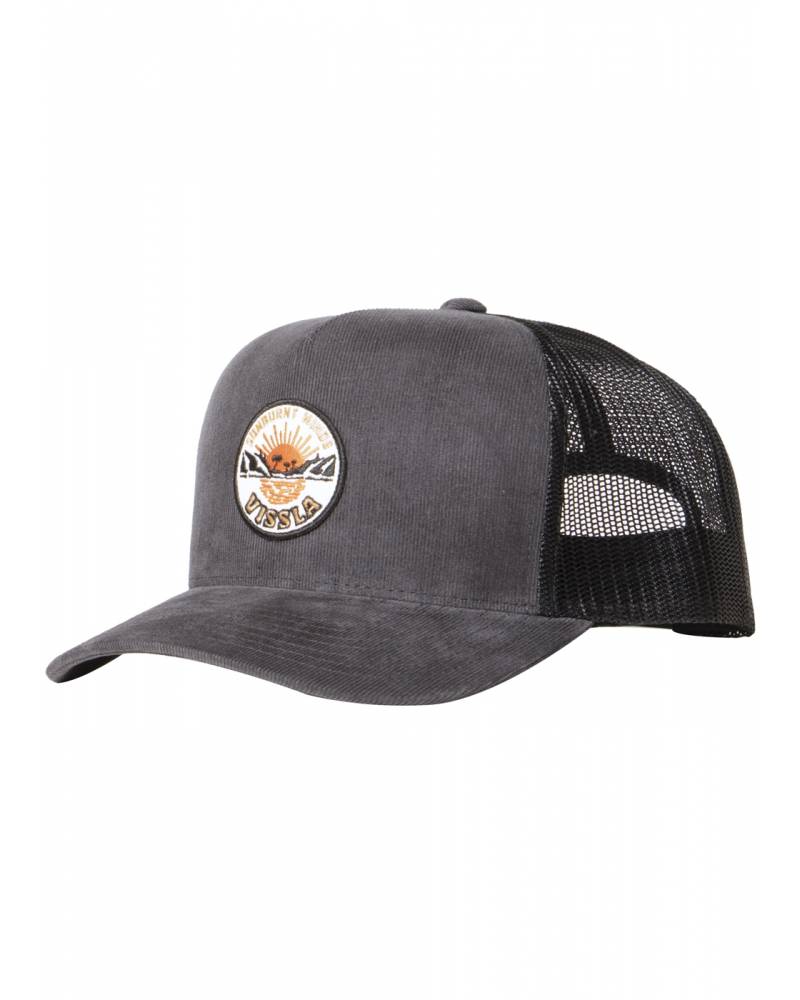 Vissla Sunrise Vibes Corduroy Eco Trucker Hat - Black front
