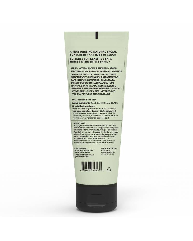 Avocado Zinc SPF 50 Natural Physical Sunscreen