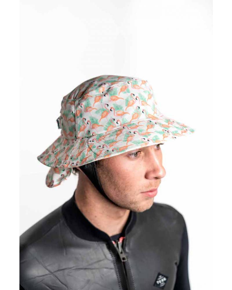 Boardosox Flamingo Surf Hat top on model