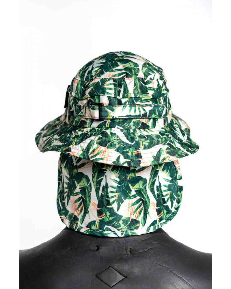 Boardsox Green Leaf Surf Hat back on model