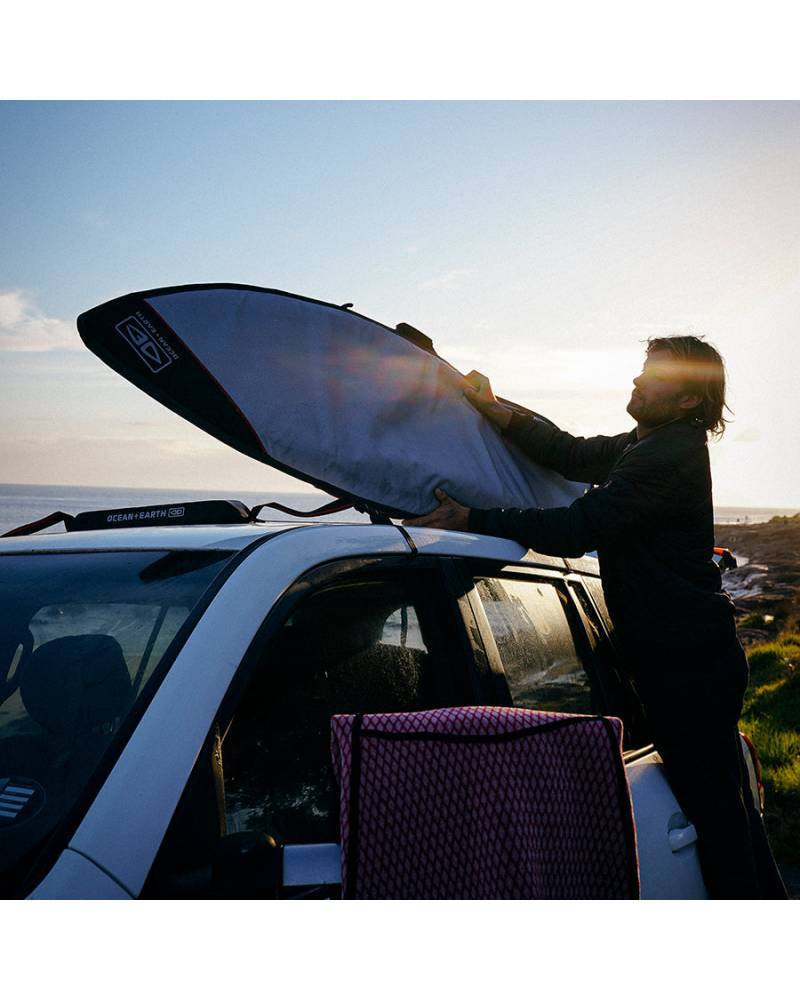 Compact Day Shortboard Cover - Black/Red / 6'4"