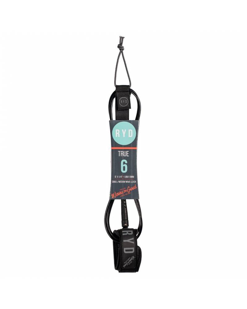 RYD 6ft True 6mm Surf Leash - Black