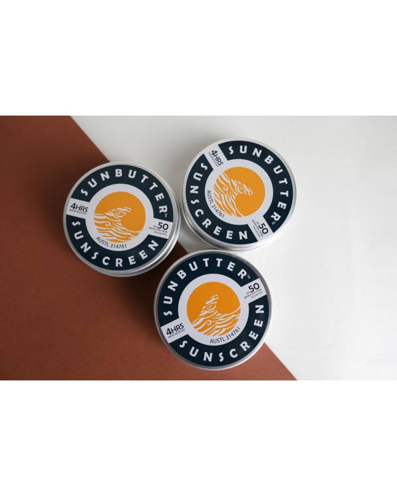 SunButter Family Sunscreen Pack 3 tins closed