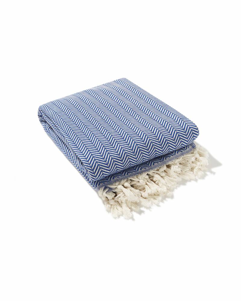 OZoola Bronte Family Beach Blanket - Royal Blue folded
