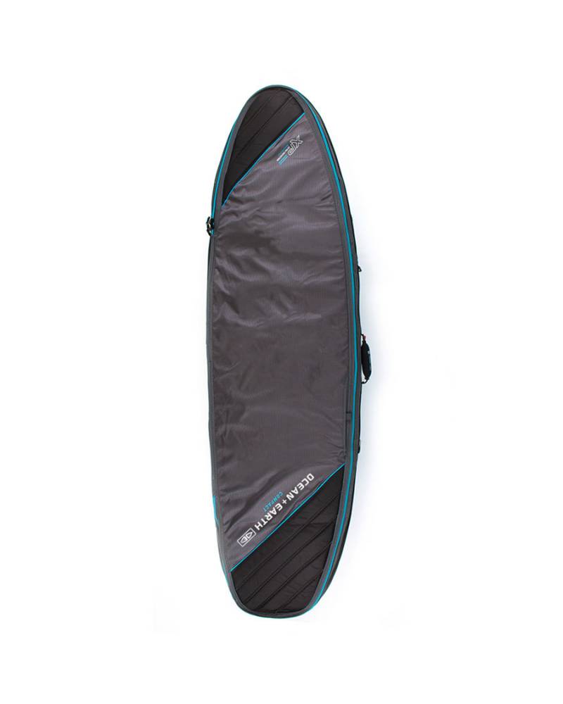 Double Compact Shortboard Cover - Black/Blue / 6'0"