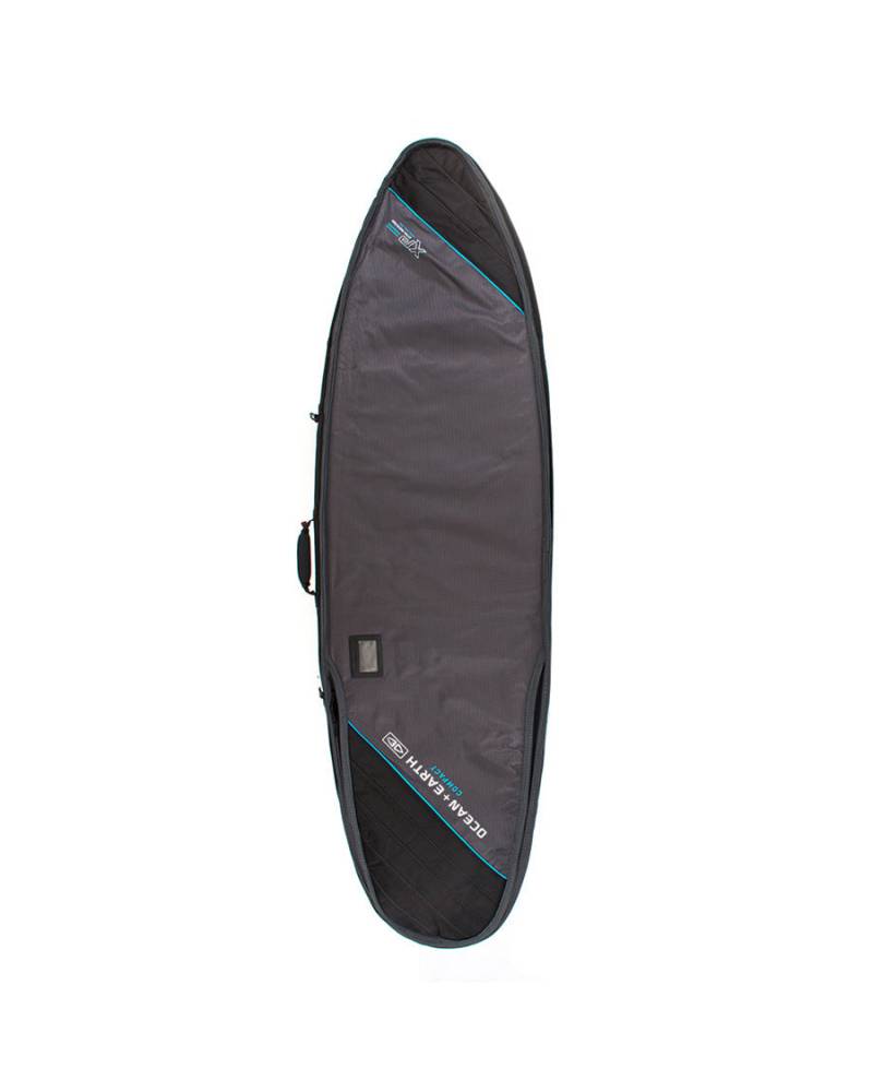 Double Compact Shortboard Cover - Black/Blue / 6'8"