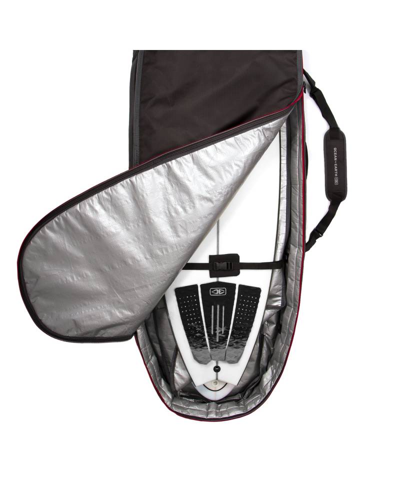 Double Compact Shortboard Cover - Black/Blue / 6'8"