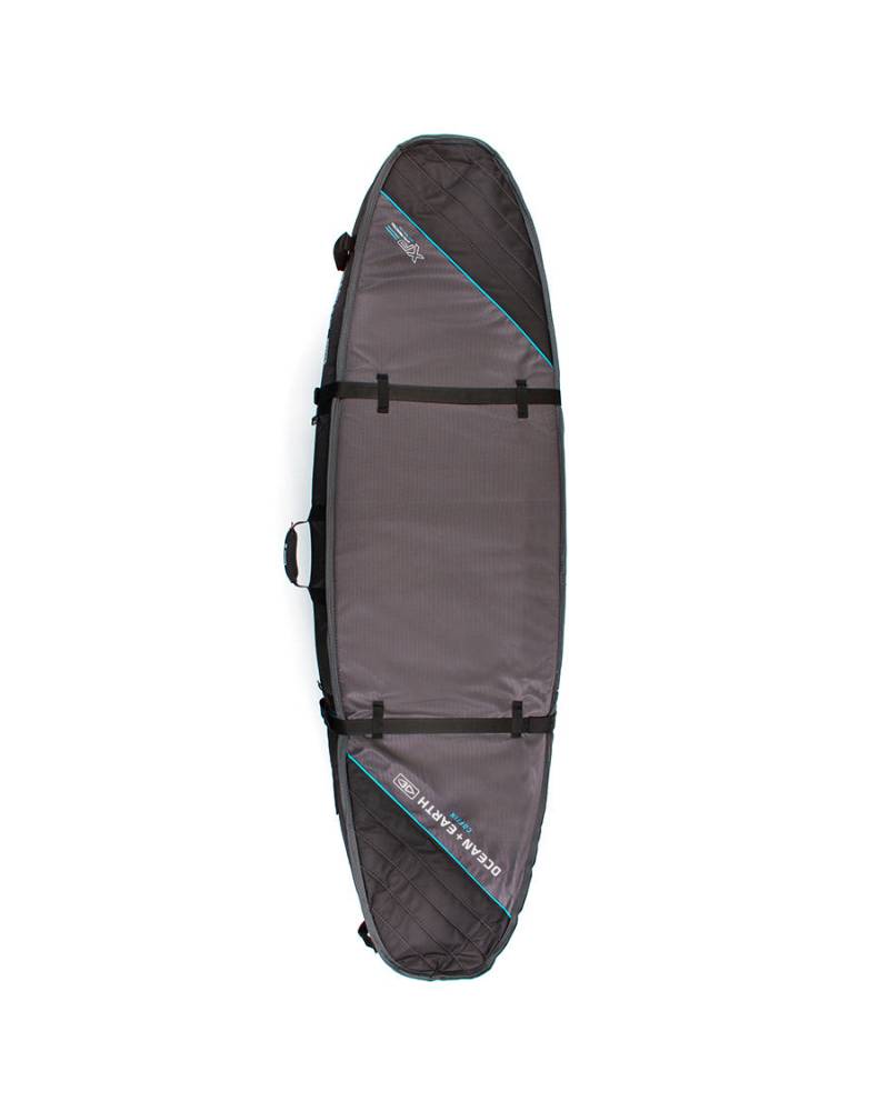 Double Coffin Shortboard Cover - Black/Blue / 7'0"