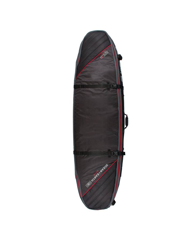 Double Coffin Shortboard Cover - Black/Red / 7'6"