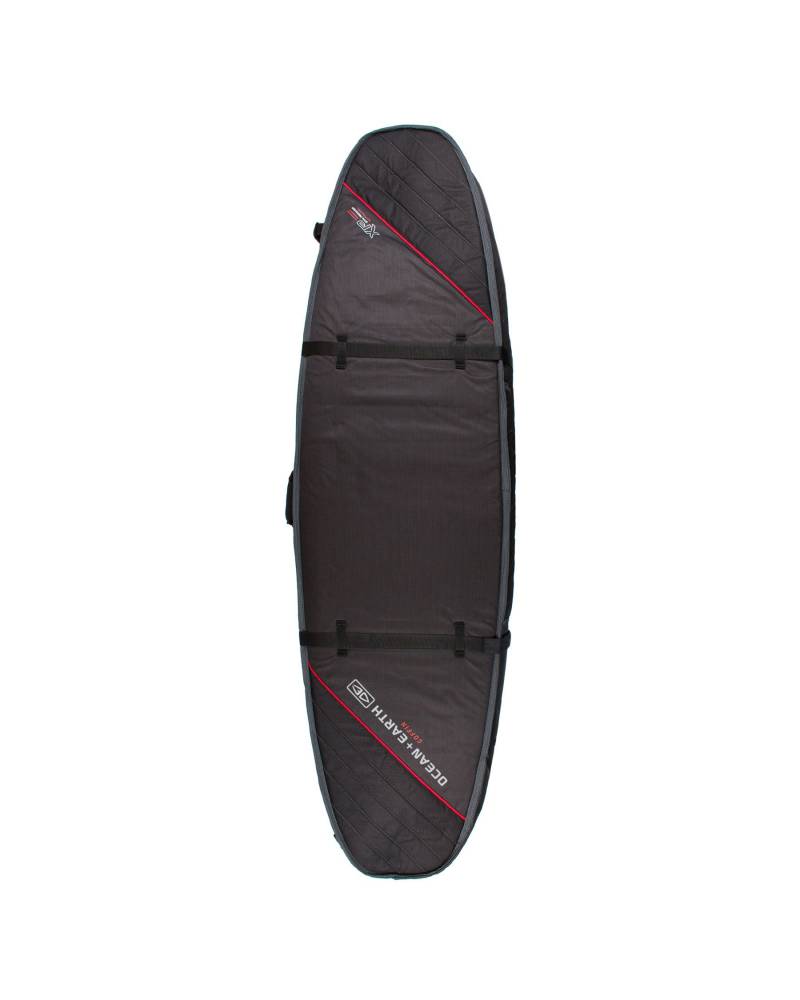 Double Coffin Shortboard Cover - Black/Red / 6'6"