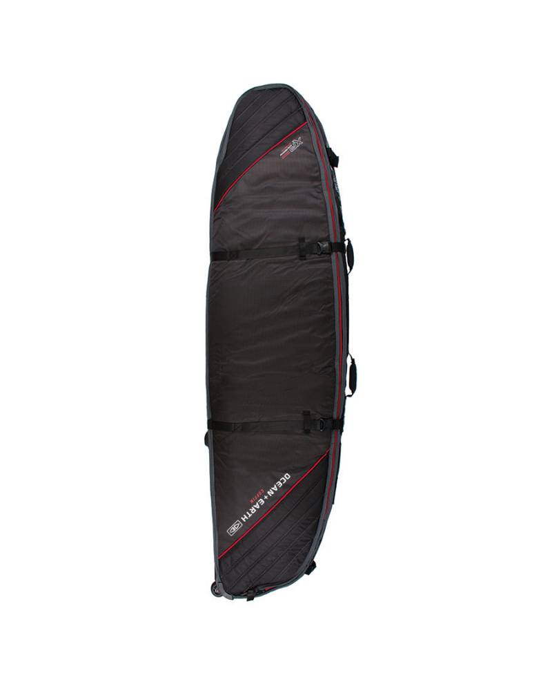 Triple Wheel Shortboard Cover - Black/Red / 6'0"