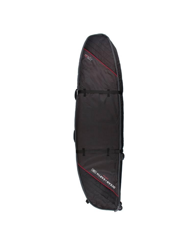 Triple Wheel Shortboard Cover - Black/Red / 6'0"