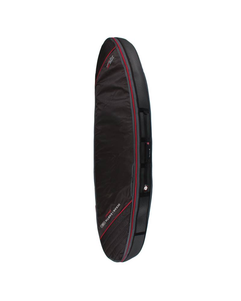 Triple Compact Shortboard Cover - Black/Red / 6'8"