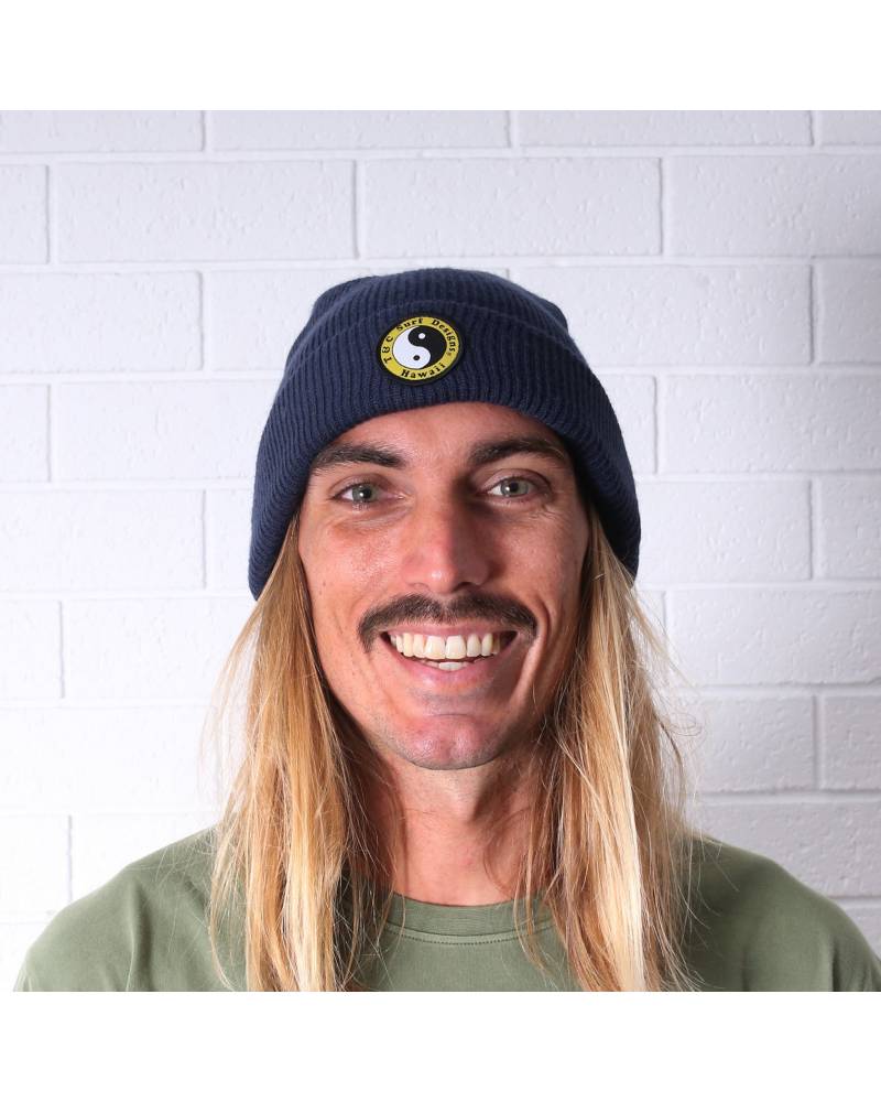 T&C Surf OG Patch Beanie - Navy on model