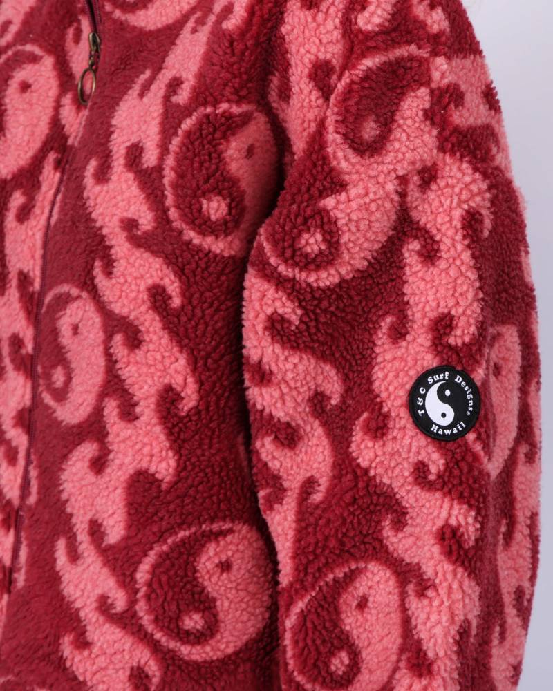 Wave Sherpa Fleece - Ruby