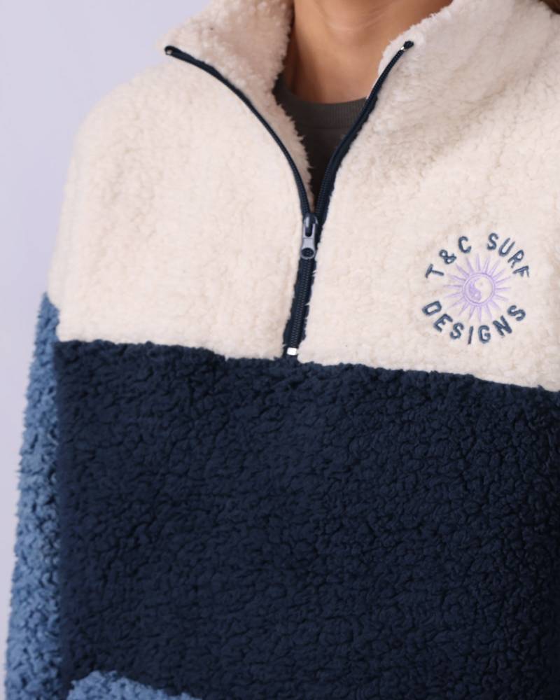 Blockout 1/4 Zip Sherpa - Blue