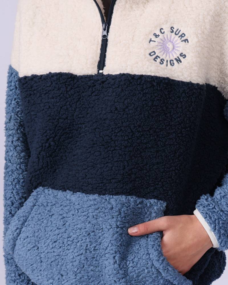 Blockout 1/4 Zip Sherpa - Blue